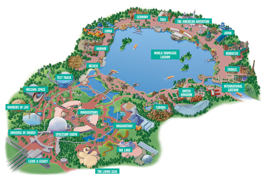 Epcot Map at Disney World